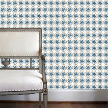 Load image into Gallery viewer, Medallion Purssian Blue Wallcovering