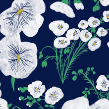 Load image into Gallery viewer, Flax Flowers - White on Ink Wallcovering