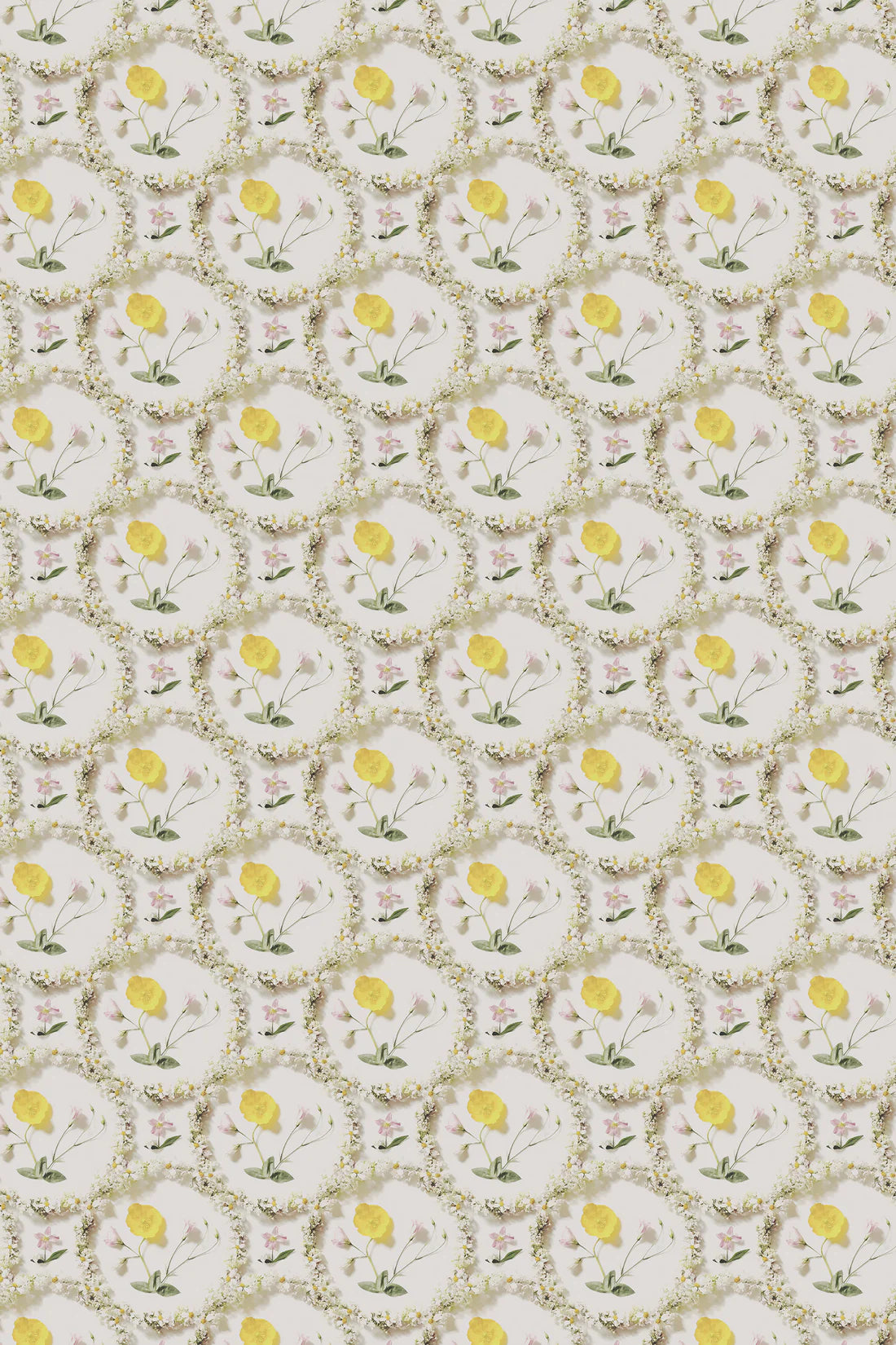 Gracie Yellow Light Floral Wallcovering