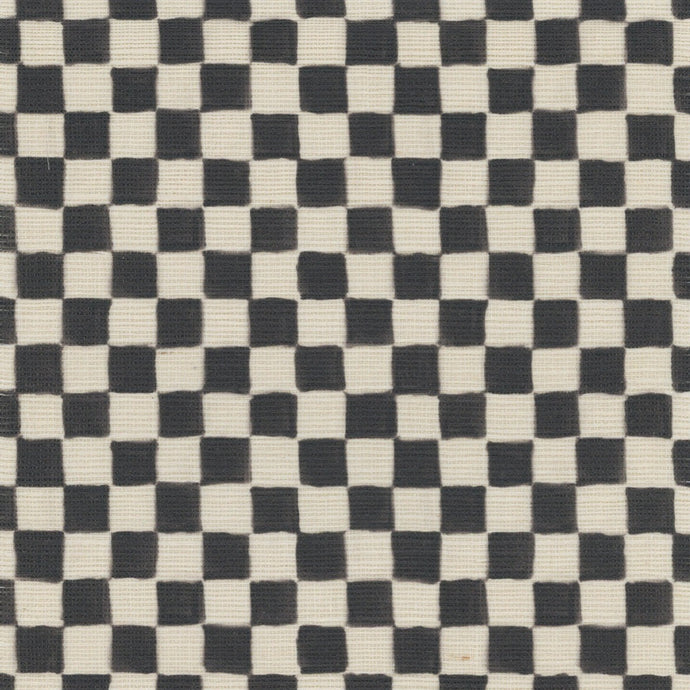 Checker Black Grasscloth