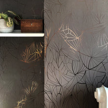 Load image into Gallery viewer, Leaf Bronze Cocoa Brown Wallcovering