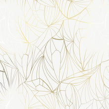 Load image into Gallery viewer, Leaf Gold and White Wallcovering