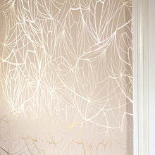 Load image into Gallery viewer, Leaf Gold and Pink Wallcovering