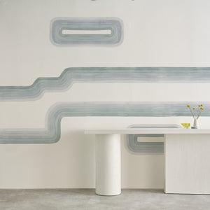 Libby's Stripe Cashmere Blue Mural Wallcovering