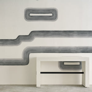 Libby's Stripe Slate Grey Mural Wallcovering