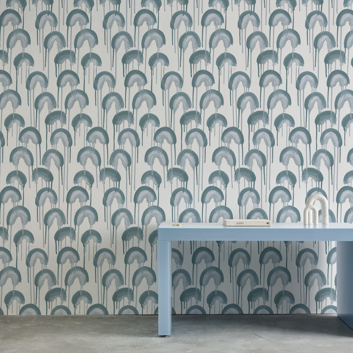 Lucky Lou Cashmere Blue Wallcovering