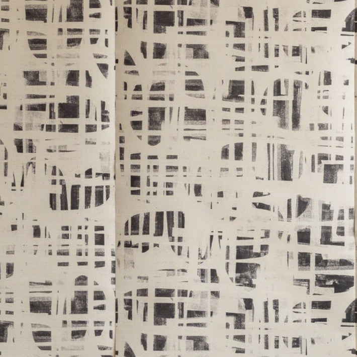 Monoprint Bone Grasscloth
