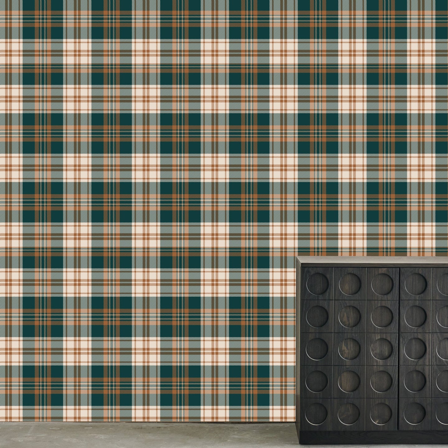 Sam's Plaid Hunter Wallcovering