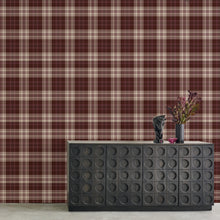 Load image into Gallery viewer, Sam&#39;s Plaid Mahogany Wallcovering