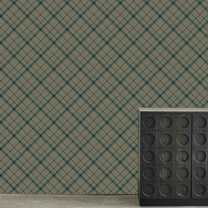 Timeless Argyle Hunter Wallcovering