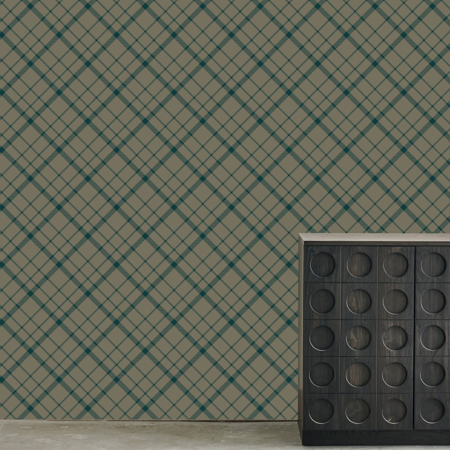 Timeless Argyle Hunter Wallcovering