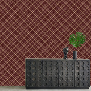 Timeless Argyle Claret Wallcovering