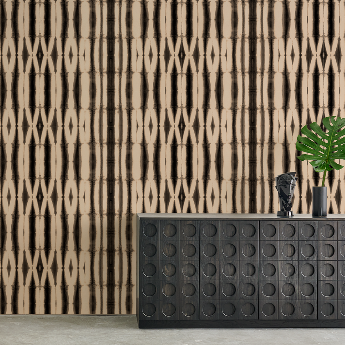 Station 8 Onyx on Natural Wallcovering