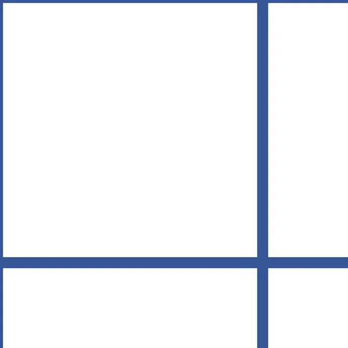 Grid Large Bold - Blue Lines on White Background