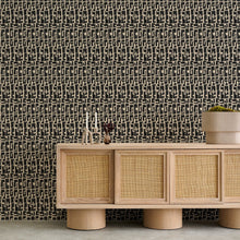 Load image into Gallery viewer, Totem Noir on Nude Wallcovering