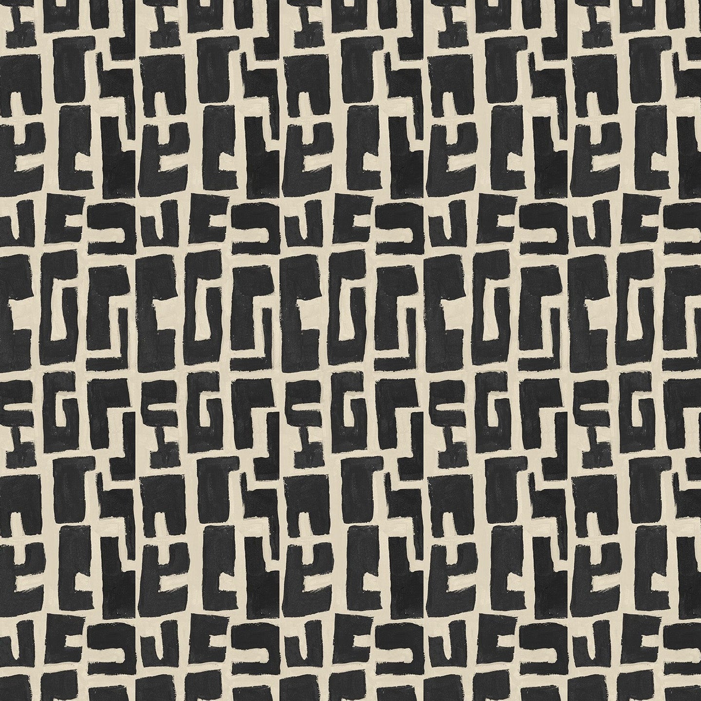 Totem Noir on Nude Wallcovering