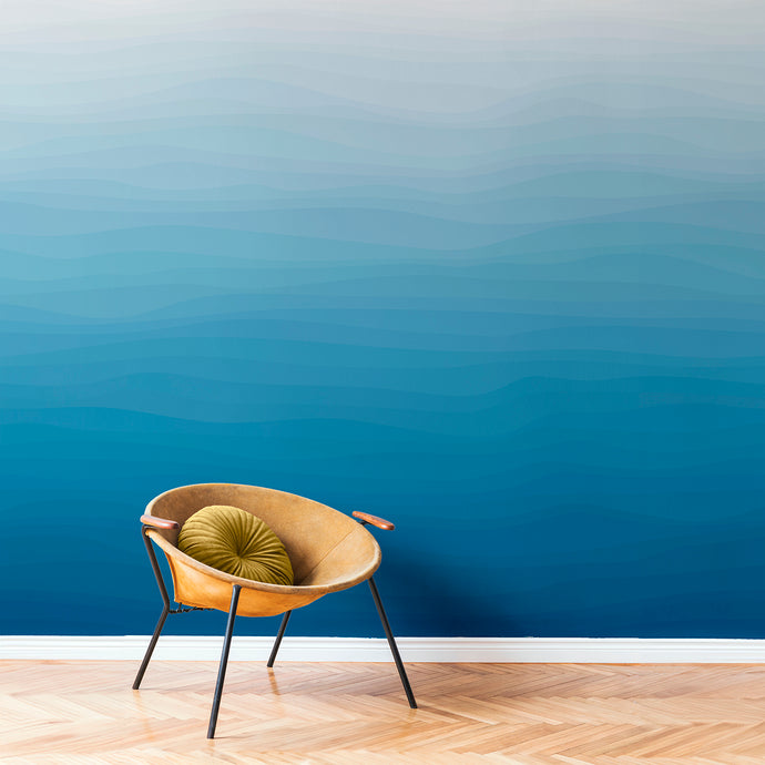 Ombre Layered Pool Wallcovering