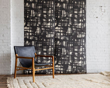 Load image into Gallery viewer, Monoprint Charcoal Grasscloth