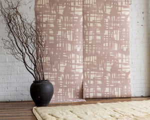 Monoprint Mauve Grasscloth