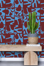 Load image into Gallery viewer, Medina Maze - Cobalt &amp; Cabernet Wallcovering