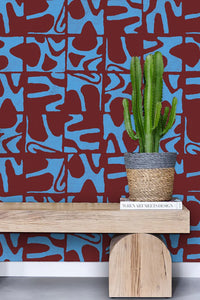 Medina Maze - Cobalt & Cabernet Wallcovering