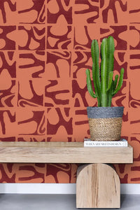 Medina Maze - Sunbaked & Cabernet Wallcovering