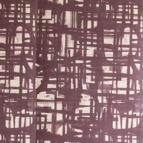 Monoprint Raisin Grasscloth