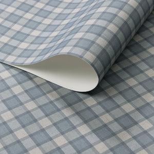 Check Plaid Sky Paperback Linen