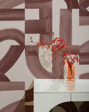 Load image into Gallery viewer, Brute - Mulberry on Blush Wallcovering