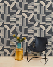 Load image into Gallery viewer, Brute - White Tea on Charcoal Wallcovering