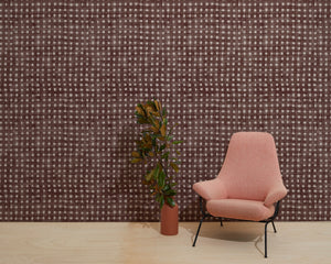 Crosswise - Mulberry on Blush Wallcovering