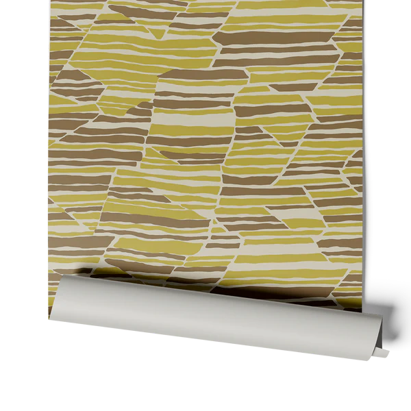 Topo - Citrine & Saddle Brown Wallcovering