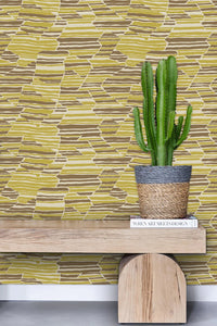 Topo - Citrine & Saddle Brown Wallcovering