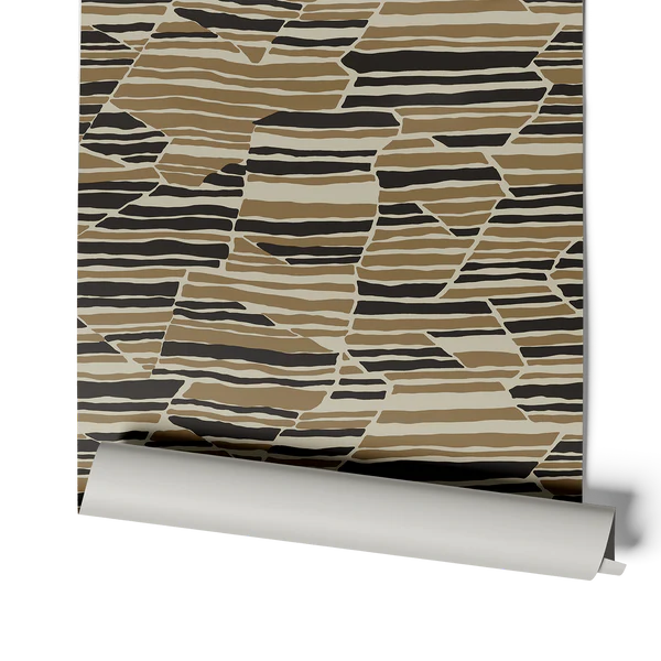 Topo - Saddle Brown & Black Wallcovering