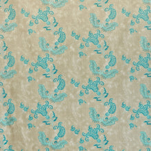 Load image into Gallery viewer, Paisley - Turquoise on Old Grey Fabric