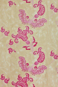 Paisley - Hot Pink on Tea Stain Fabric
