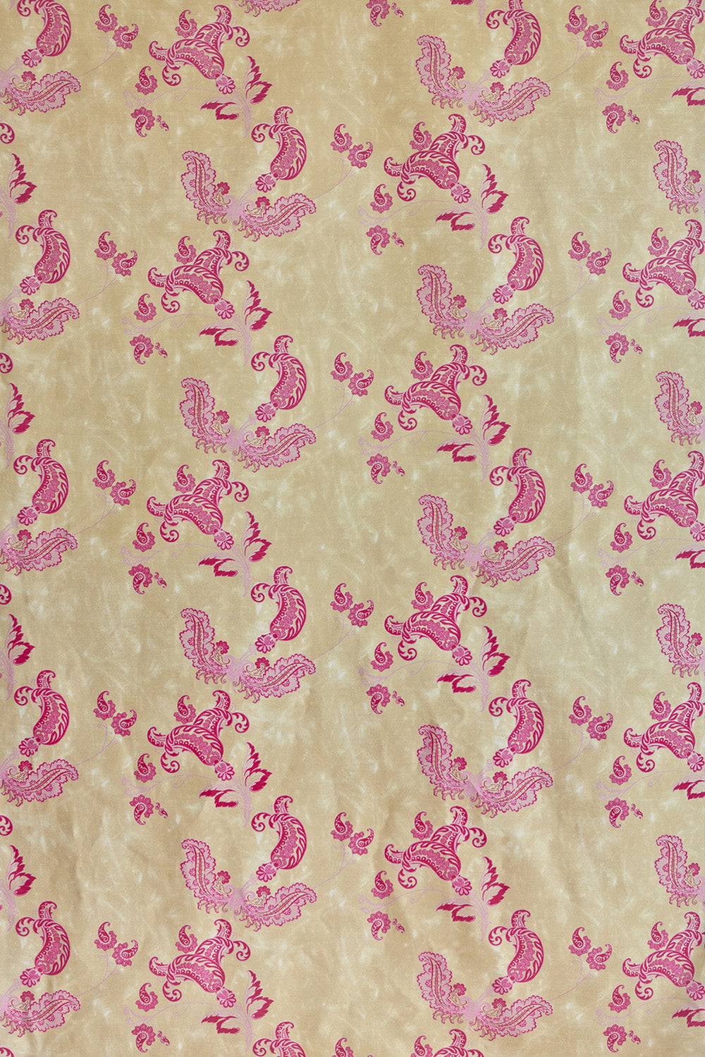 Paisley - Hot Pink on Tea Stain Fabric
