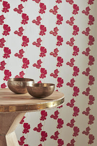 Poppy Fields - Red Gold on Wallcovering