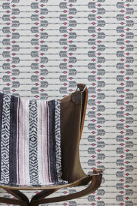 Arrows - Charcoal Pink Wallcovering