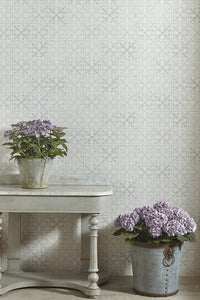 Fleur de Lys Tile - Vintage Grey Wallcovering