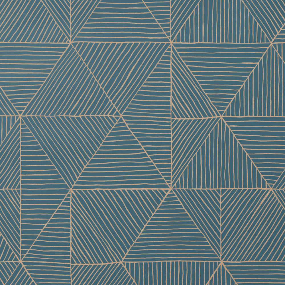 2.0 - Gold on Blue Wallcovering