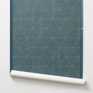2.0 - Gold on Blue Wallcovering