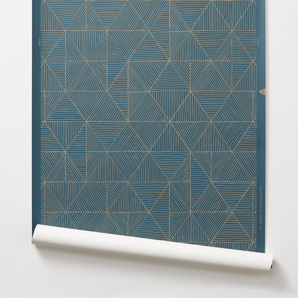 2.0 - Gold on Blue Wallcovering