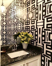 Load image into Gallery viewer, 81613 Black White Alta Wallcovering