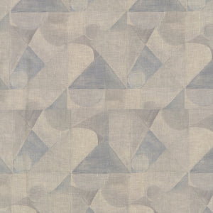 Abstract Isle Cashmere Blue Linen Fabric