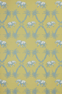 Elephant Palm - Ochre Blue Wallcovering