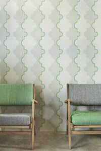 Jigsaw Stripe - Green Wallcovering
