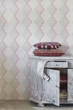 Load image into Gallery viewer, Jigsaw Stripe - Pink Wallcovering