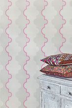 Load image into Gallery viewer, Jigsaw Stripe - Pink Wallcovering