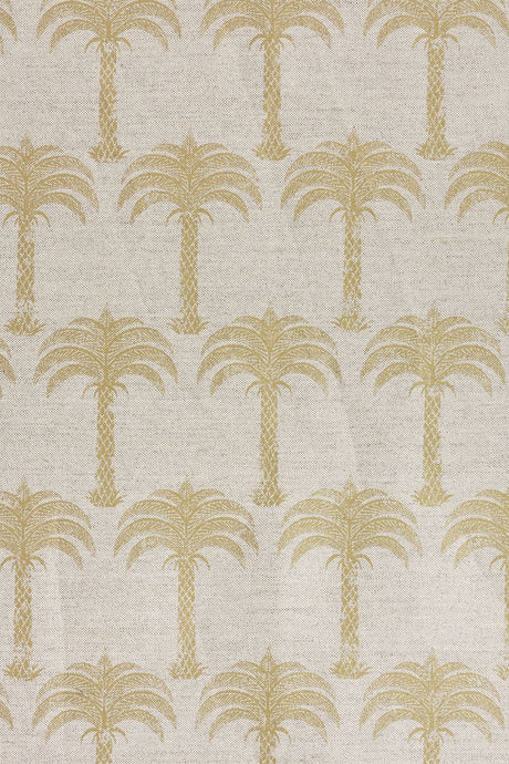 Marrakech Palm - Gold on Natural Fabric